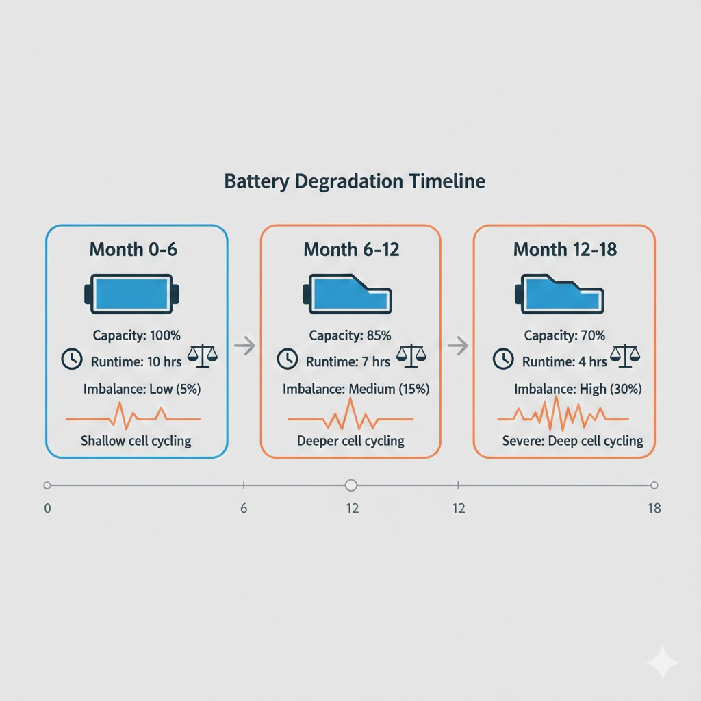 battery degradation timeline
