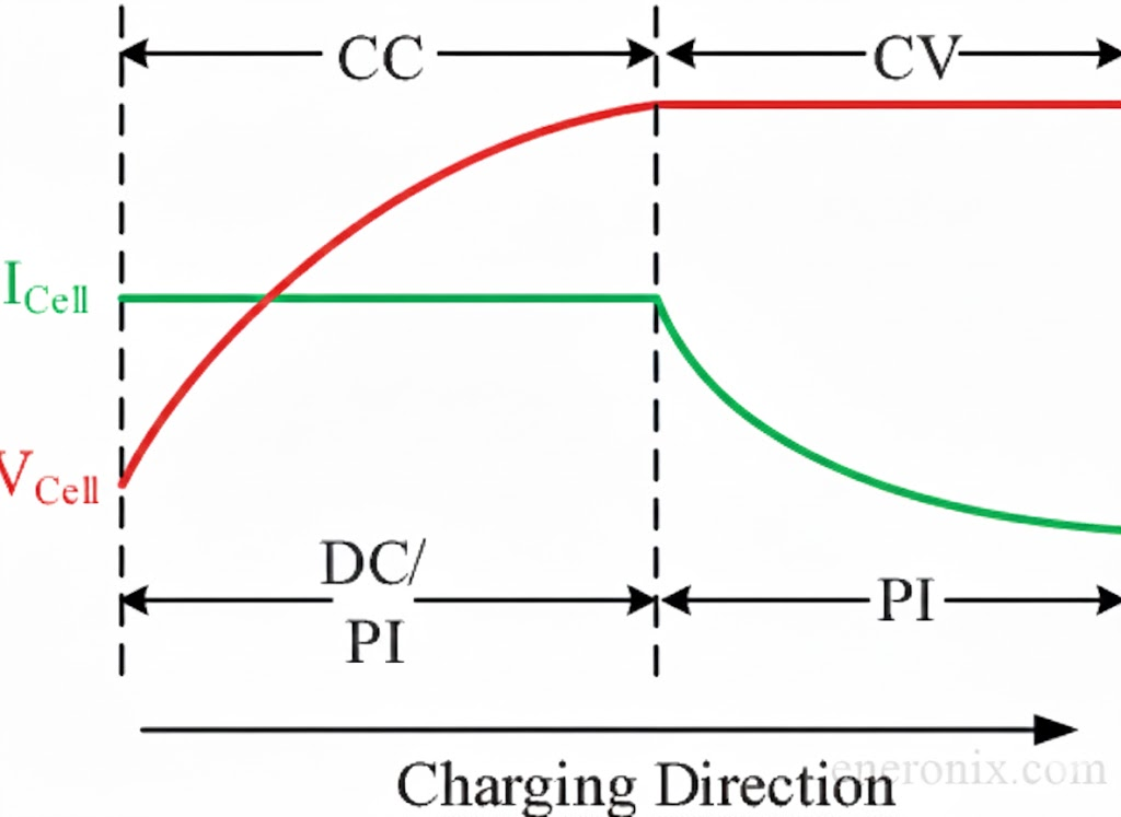 image showing lithium battery charging method.