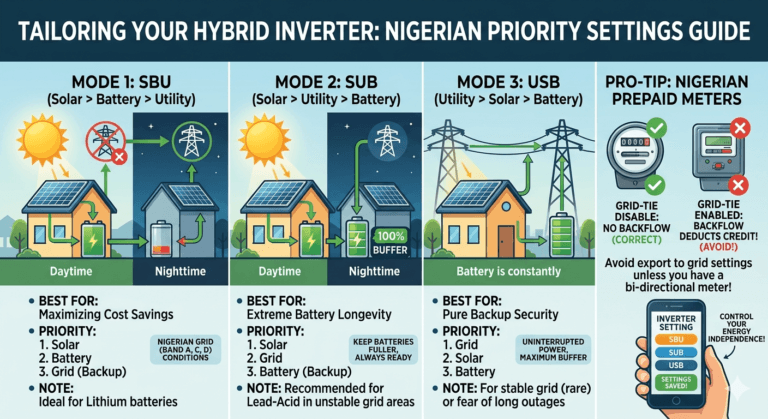 Hybrid inverter priority settings