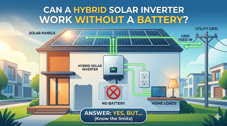 can a hybrid solar inverter work without a battery