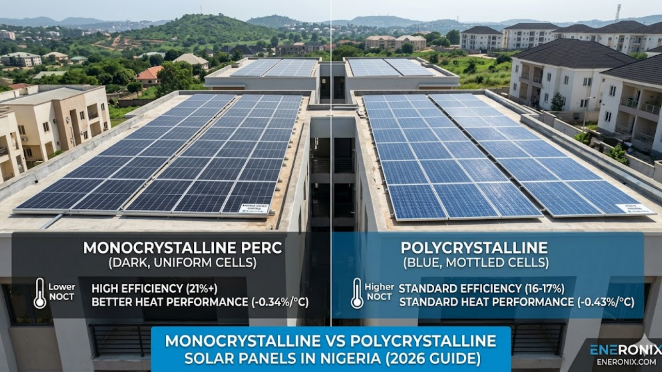 Monocrystalline vs Polycrystalline Solar Panels in Nigeria (2026 Guide) Monocrystalline vs Polycrystalline Solar Panels