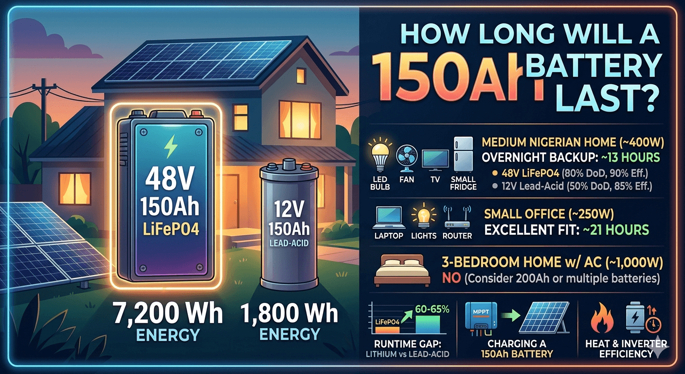 how long will a 150Ah battery last