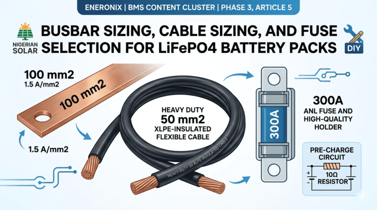 busbar cable fuse sizing for LiFePO4 battery