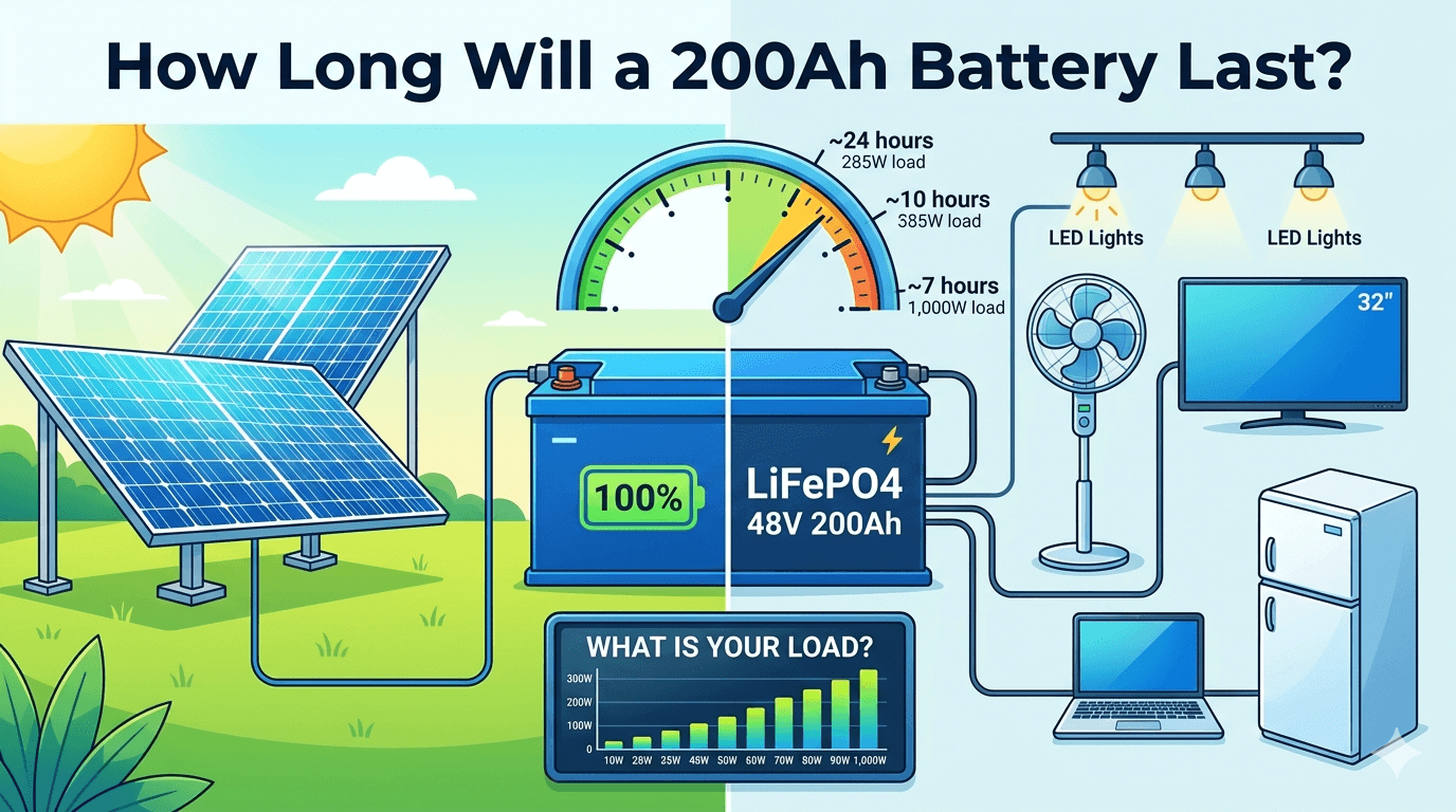 how long will a 200Ah battery last