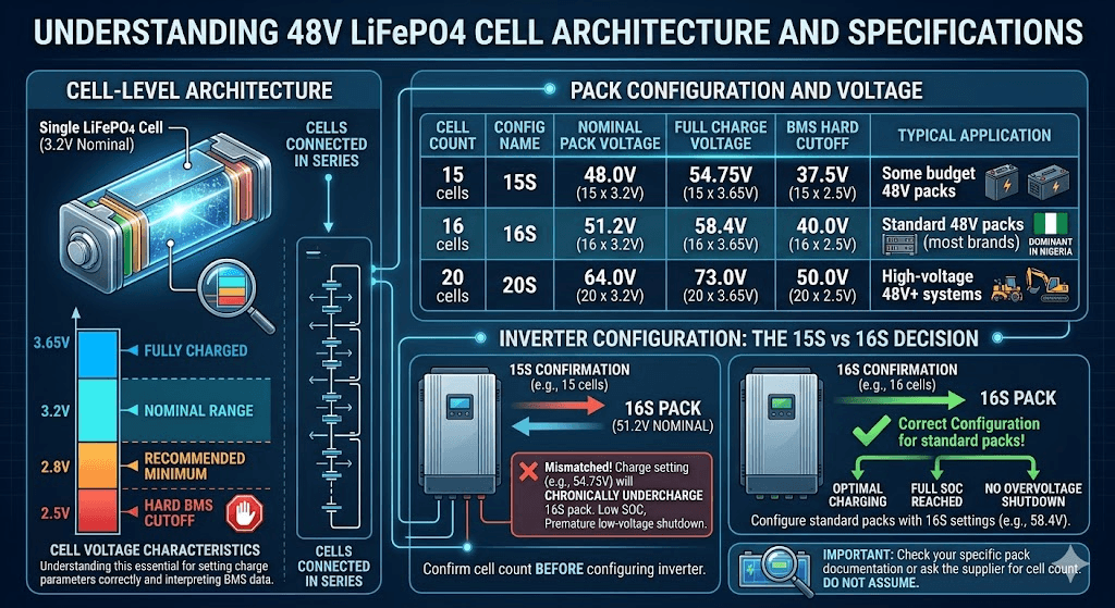 48V LiFePO4 Cell Architecture and Specifications