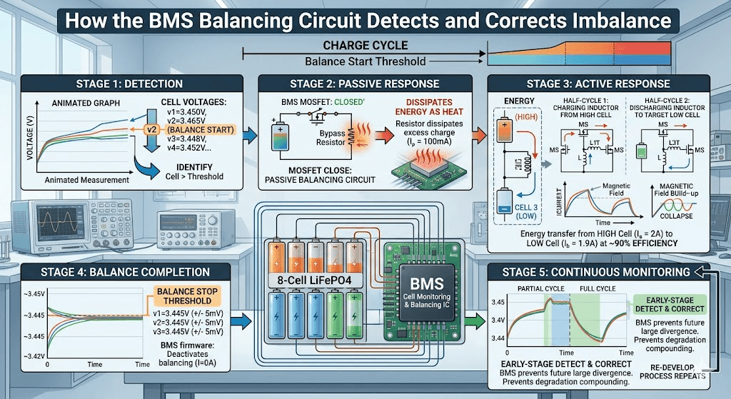 How the BMS Balancing Circuit Detects and Corrects Imbalance