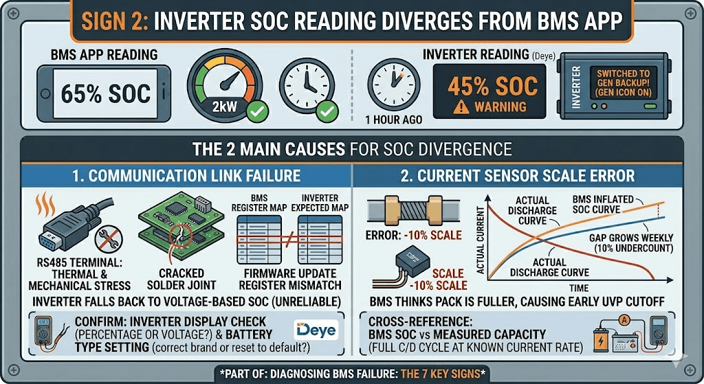 The Inverter SOC Reading Diverges From the BMS App
