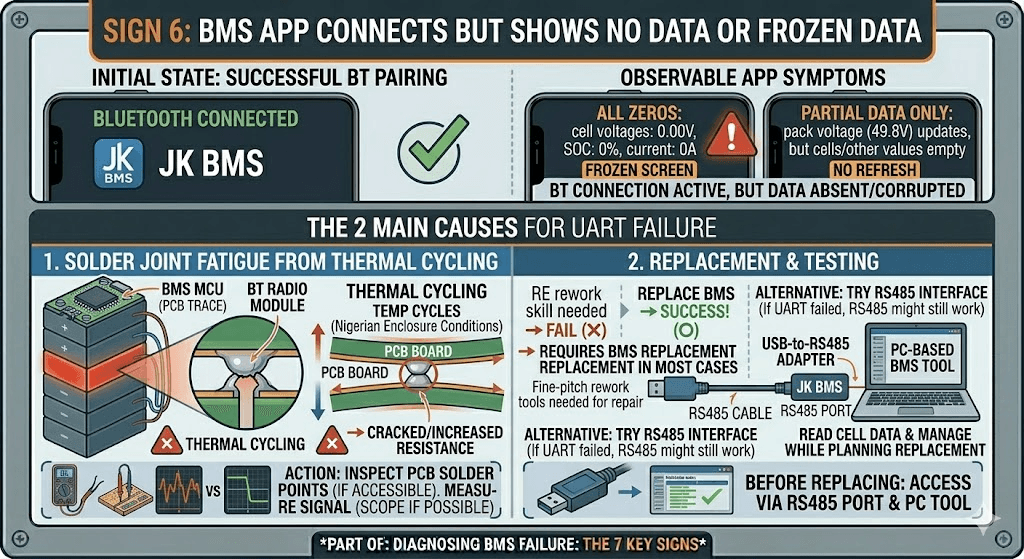 The BMS App Connects But Shows No Data or Frozen Data