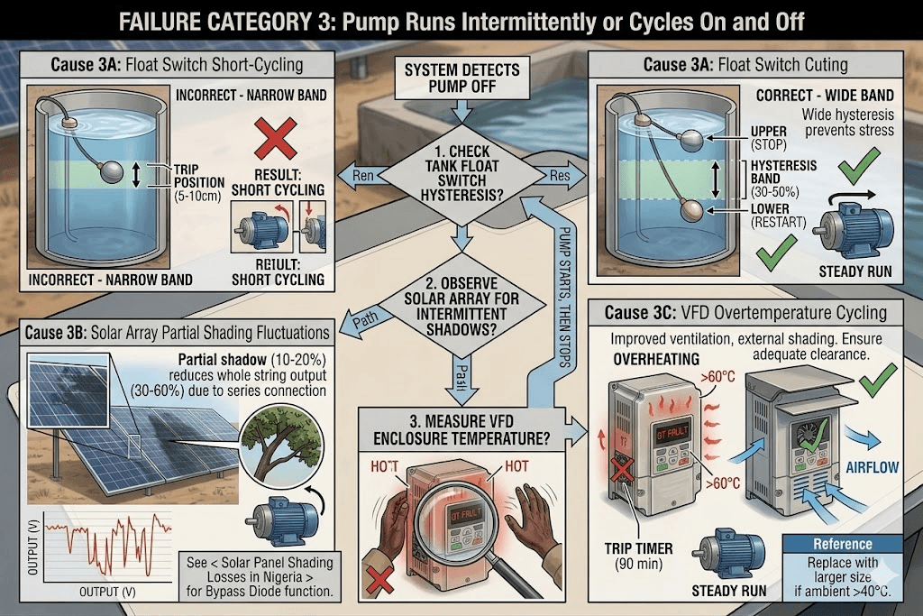 Failure Category 3: Pump Runs Intermittently or Cycles On and Off