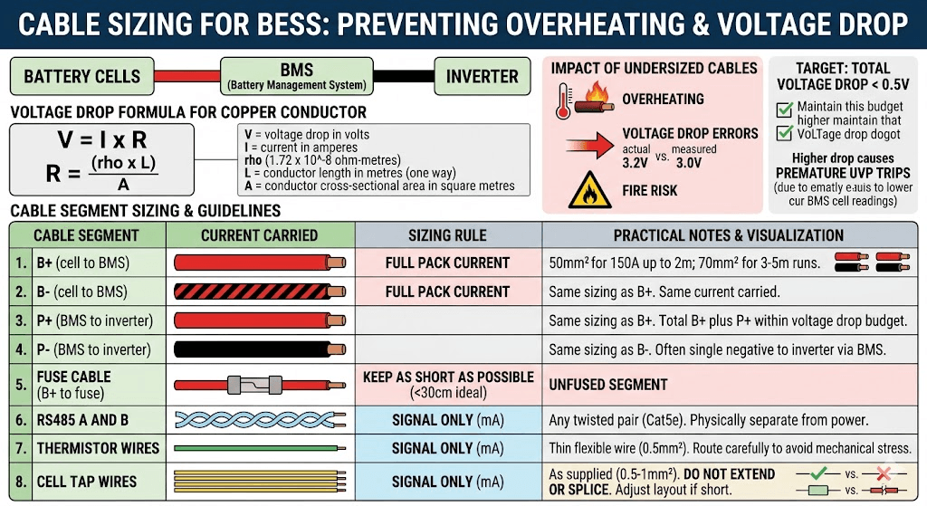 Cable Sizing chart for a bms