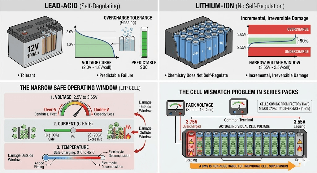 Why Lithium Cells Are Fundamentally Different From Lead-Acid