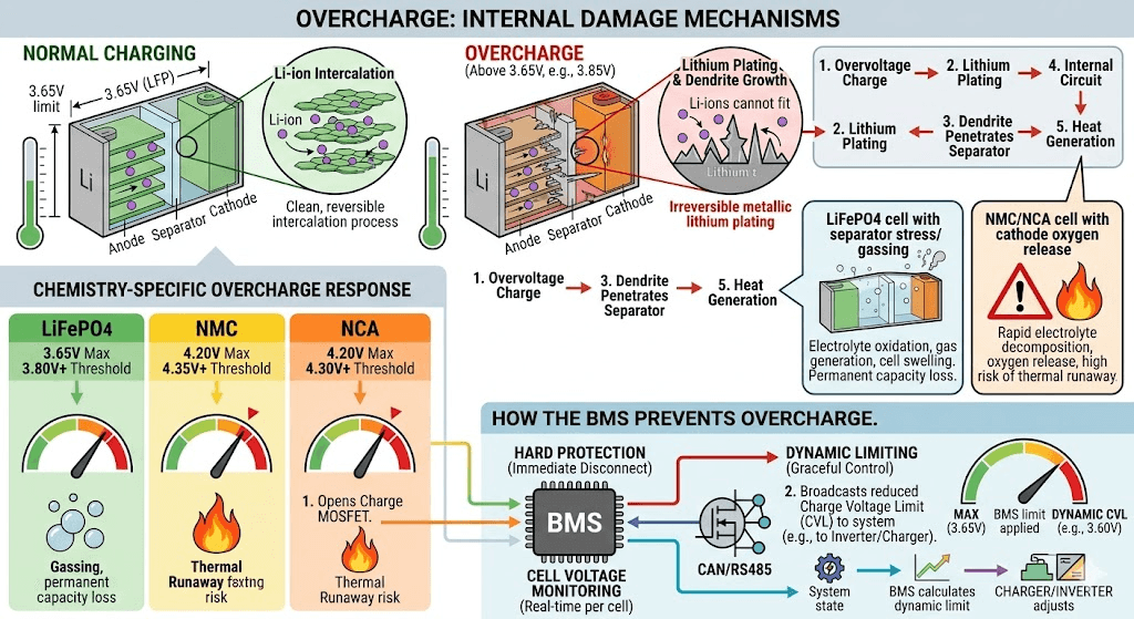 What Happens Inside a Cell During Overcharge