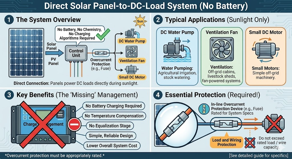 direct panel-to-DC-load without a battery