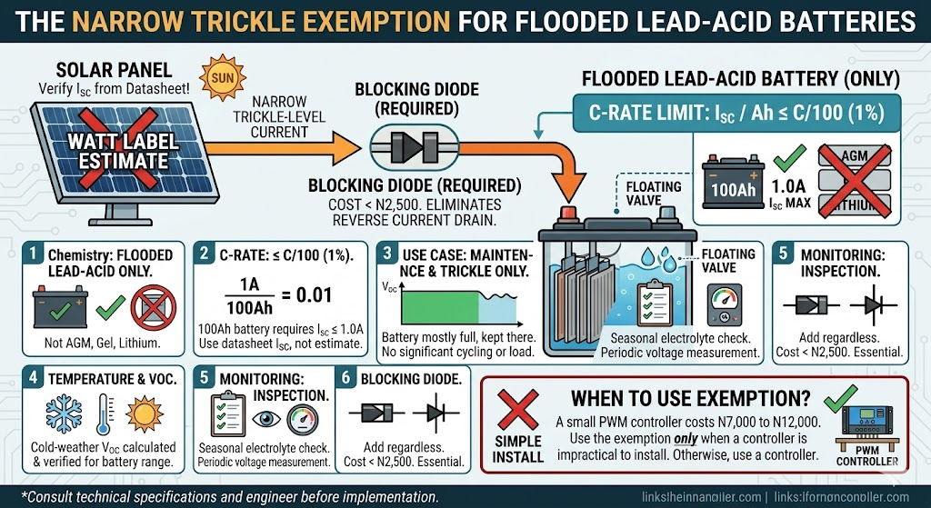 the narrow trickle exemption for flooded lead-acid
