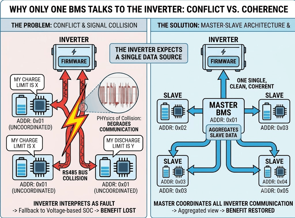 Why Only One BMS Can Talk to the Inverter at a Time