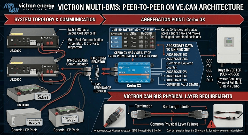 Victron Multi-BMS: Peer-to-Peer on VE.Can