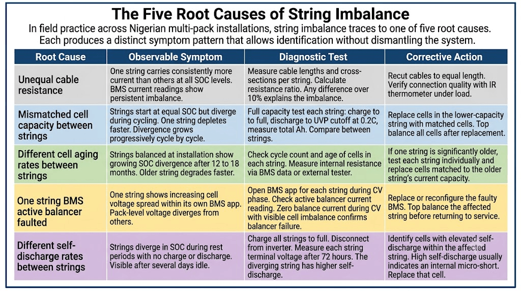 The Five Root Causes of String Imbalance