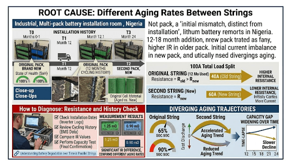 Different Aging Rates Between Strings